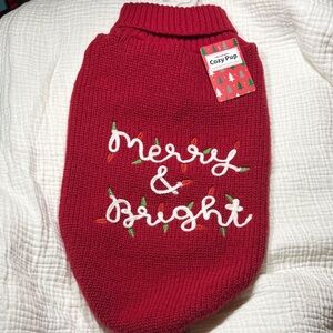 Red Dog Sweater Sz large - Merry & Bright